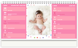 Stolní fotokalendář s vlastními jmény - Bodky holka