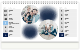 Stolní fotokalendář s vlastními jmény - Blue Elements