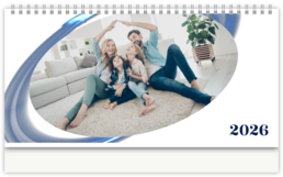 Stolní fotokalendář s vlastními jmény - Blue Elements