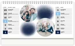 Stolní fotokalendář s vlastními jmény - Blue Elements