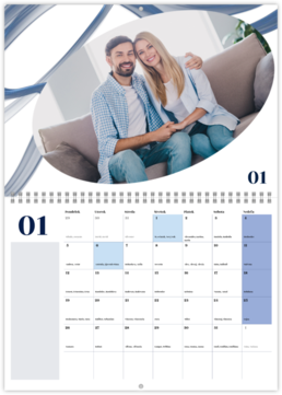 Nástenný plánovací fotokalendar - Blue Elements