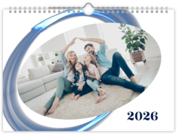 Fotokalendár nástenný mesačný na šírku - Blue Elements