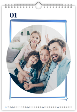 Fotokalendář nástěnný na výšku - Blue Elements