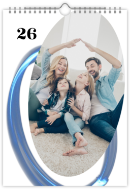 Fotokalendar nástenný mesačný na výšku z fotiek - Blue Elements