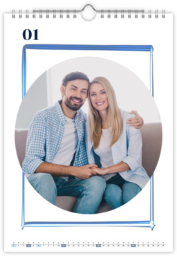 Fotokalendar nástenný mesačný na výšku z fotiek - Blue Elements