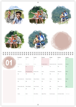 Nástenný plánovací fotokalendar - Škvrny