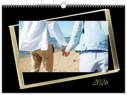 Fotokalendár exkluzív nástenný mesačný na šírku - Dark & Gold