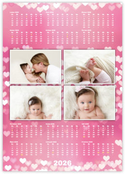 ročný fotokalendár ako plagát - Srdca