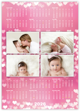 ročný fotokalendár ako plagát - Srdca