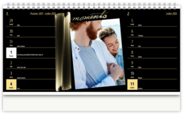 Stolní fotokalendář s vlastními jmény - Dark & Gold