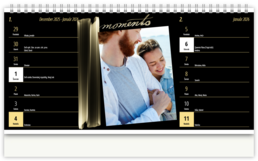 Stolní fotokalendář s vlastními jmény - Dark & Gold