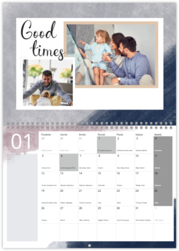 Nástenný plánovací fotokalendar - Pastel