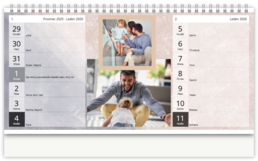 Stolní fotokalendář s vlastními jmény - Pastel