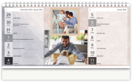 Stolní fotokalendář s vlastními jmény - Pastel