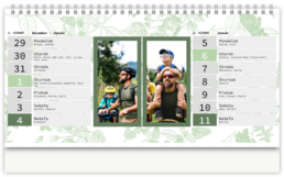 Stolní fotokalendář s vlastními jmény - Herbal