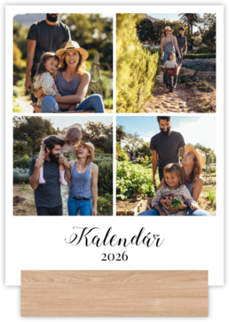 Fotokalendar v drevenom stojančeku - Biely na výšku