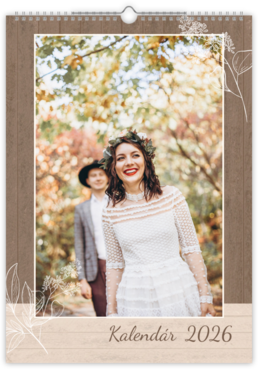 Fotokalendar exkluzív na výšku - Svadba drevo