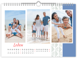 Fotokalendář nástěnný na šířku - Pattern blue