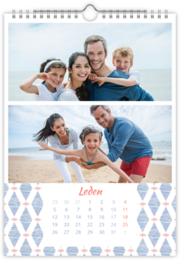 Fotokalendář nástěnný na výšku - Pattern blue