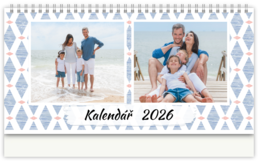 Stolní fotokalendář s vlastními jmény - Pattern blue