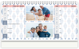 Stolní fotokalendář s vlastními jmény - Pattern blue