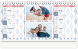 Stolní fotokalendář s vlastními jmény - Pattern blue