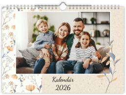 Fotokalendár nástenný mesačný na šírku - Flowers abstract