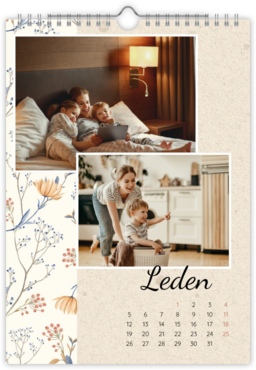 Fotokalendář nástěnný na výšku - Flowers abstract