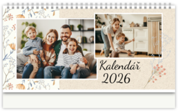 Stolní fotokalendář s vlastními jmény - Flowers abstract