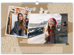 Fotokalendár exkluzív nástenný mesačný na šírku - Scrapbook
