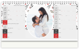 Stolní fotokalendář s vlastními jmény - Modročervené jaro