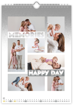 Fotokalendar nástenný mesačný na výšku z fotiek - Štítky