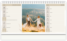 Stolní fotokalendář s vlastními jmény - Soft wedding