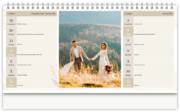 Stolní fotokalendář s vlastními jmény - Soft wedding