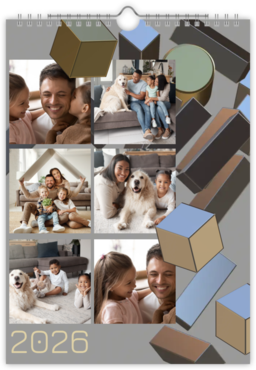 Fotokalendář nástěnný na výšku - 3D Metalický