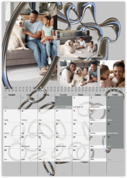 Nástěnný plánovací fotokalendář - 3D Metalický