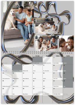 Nástenný plánovací fotokalendar - 3D Metalický