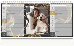 Stolní fotokalendář s vlastními jmény - 3D Metalický