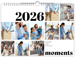 Fotokalendár nástenný mesačný na šírku - Typography