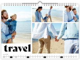 Fotokalendár nástenný mesačný na šírku - Typography