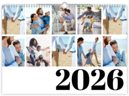 Fotokalendár exkluzív nástenný mesačný na šírku - Typography