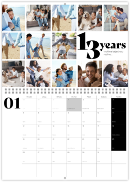 Nástěnný plánovací fotokalendář - Typography