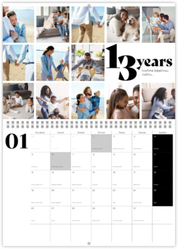 Nástenný plánovací fotokalendar - Typography 