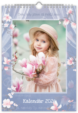 Fotokalendar nástenný mesačný na výšku z fotiek - Magnolia
