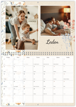 Nástěnný plánovací fotokalendář - Flowers abstract 