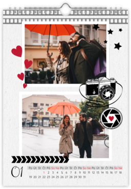 Fotokalendar nástenný mesačný na výšku z fotiek - Photographer 