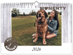 Fotokalendár nástenný mesačný na šírku - Wood