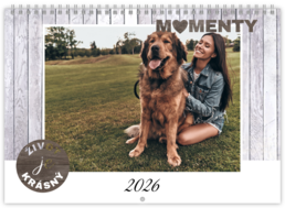 Nástenný plánovací fotokalendar - Wood