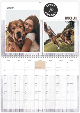 Nástenný plánovací fotokalendar - Wood