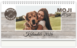 Stolní fotokalendář s vlastními jmény - Wood 